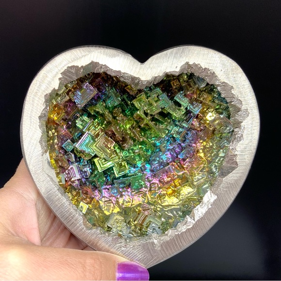 Other - Bismuth Crystal Heart Crystal Stone Gemstone Gift Love Display Statement Bowl